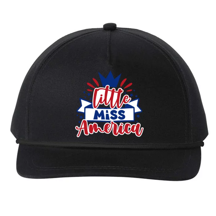 Little Miss America Illustration Novelty Graphic Designs Gift Snapback Five-Panel Rope Hat