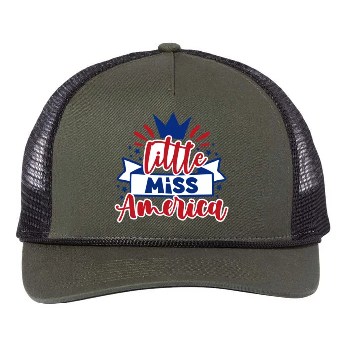 Little Miss America Illustration Novelty Graphic Designs Gift Retro Rope Trucker Hat Cap