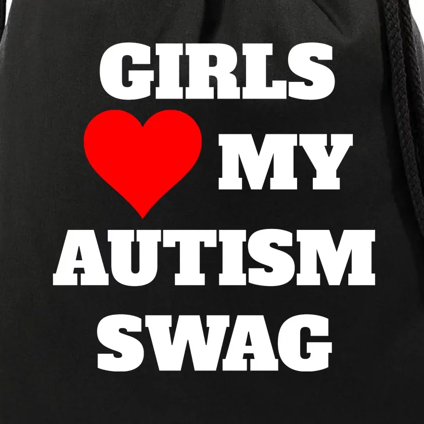 Love My Autism Swag Funny Heart Autism Awareness Drawstring Bag