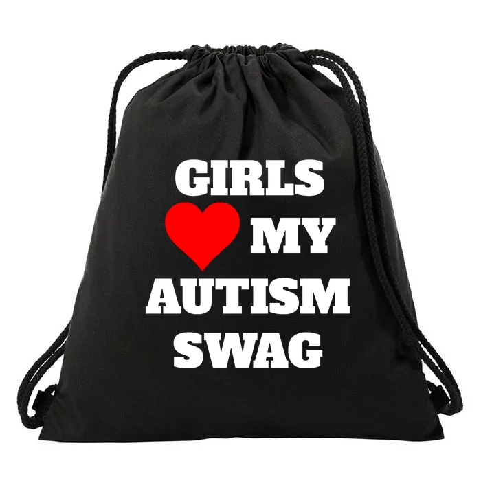 Love My Autism Swag Funny Heart Autism Awareness Drawstring Bag