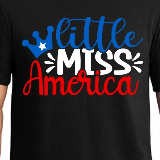 Little Miss America Gift 4th Of July Independence Day Gift Pajama Set