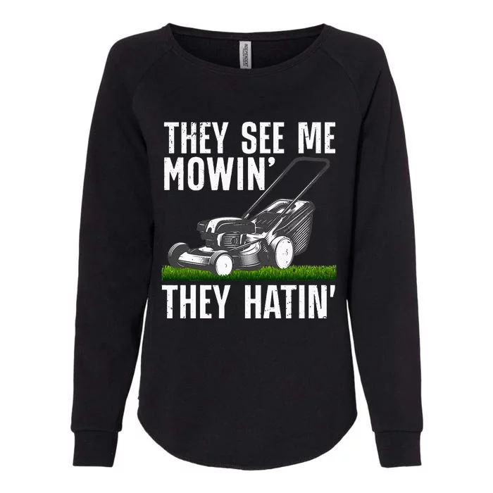 Lawn Mowing Art For Women Lawn Mower Gardener Womens California Wash Sweatshirt