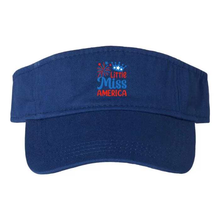 Little Miss America Gift Funny 4th Of July Fireworks Gift Valucap Bio-Washed Visor