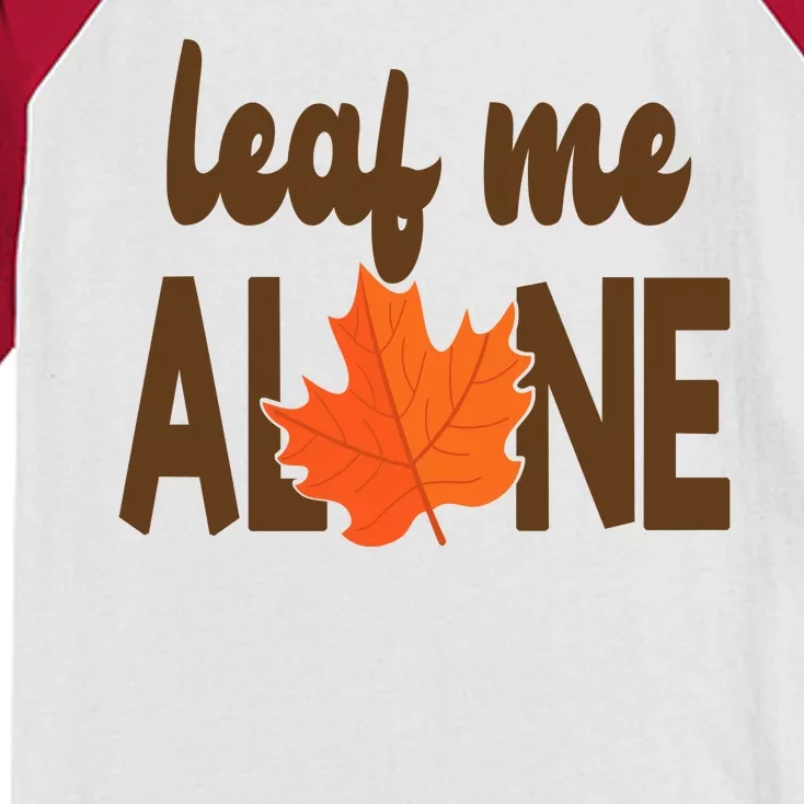 Leaf Me Alone Funny Fall Kids Colorblock Raglan Jersey