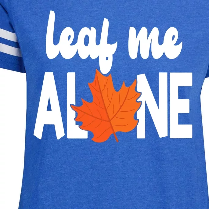 Leaf Me Alone Funny Fall Enza Ladies Jersey Football T-Shirt