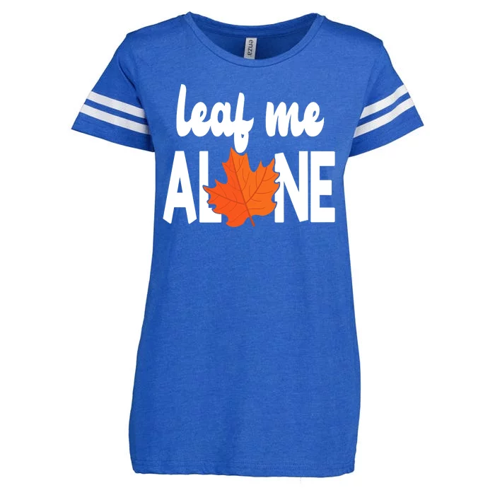 Leaf Me Alone Funny Fall Enza Ladies Jersey Football T-Shirt