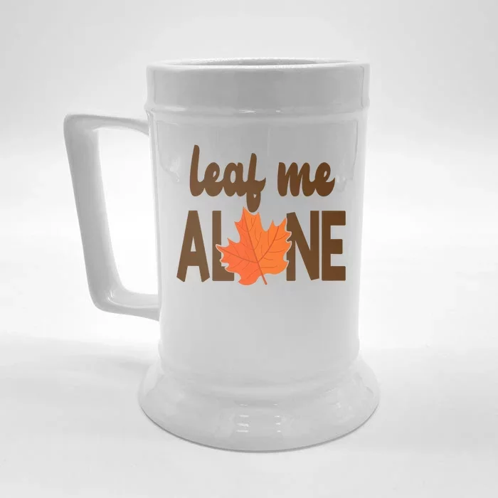 Leaf Me Alone Funny Fall Front & Back Beer Stein