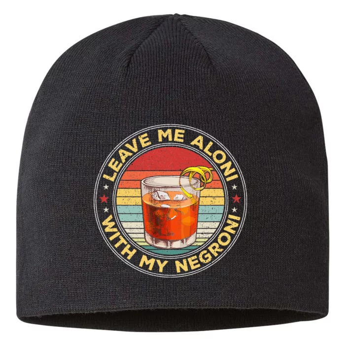 Leave Me Aloni With My Negroni Cocktail Drinker Drinking 8 1/2in Sustainable Knit Beanie