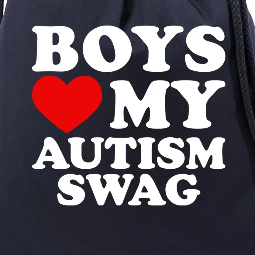 Love My Autism Swag Gift Funny Heart Autism Awareness Gift Drawstring Bag