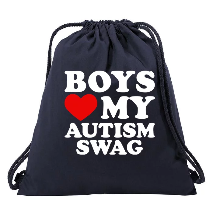 Love My Autism Swag Gift Funny Heart Autism Awareness Gift Drawstring Bag