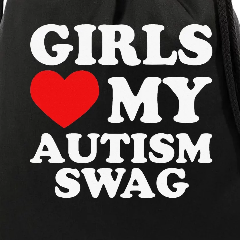 Love My Autism Swag Funny Autistic Gifts Awareness Drawstring Bag