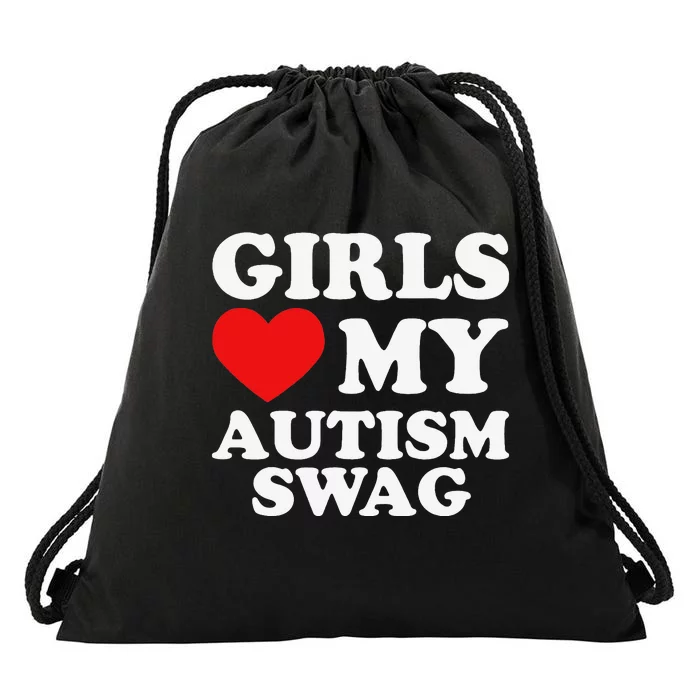 Love My Autism Swag Funny Autistic Gifts Awareness Drawstring Bag