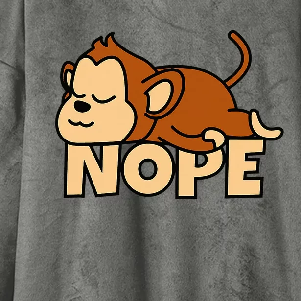 Lazy Monkey Apelet Ape Not Today Nope Hooded Wearable Blanket