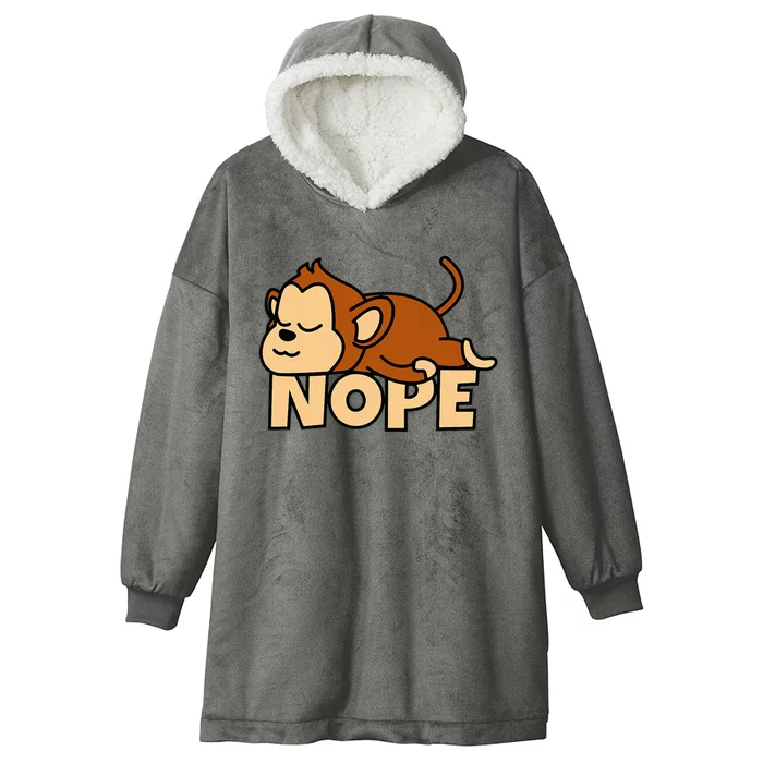 Lazy Monkey Apelet Ape Not Today Nope Hooded Wearable Blanket