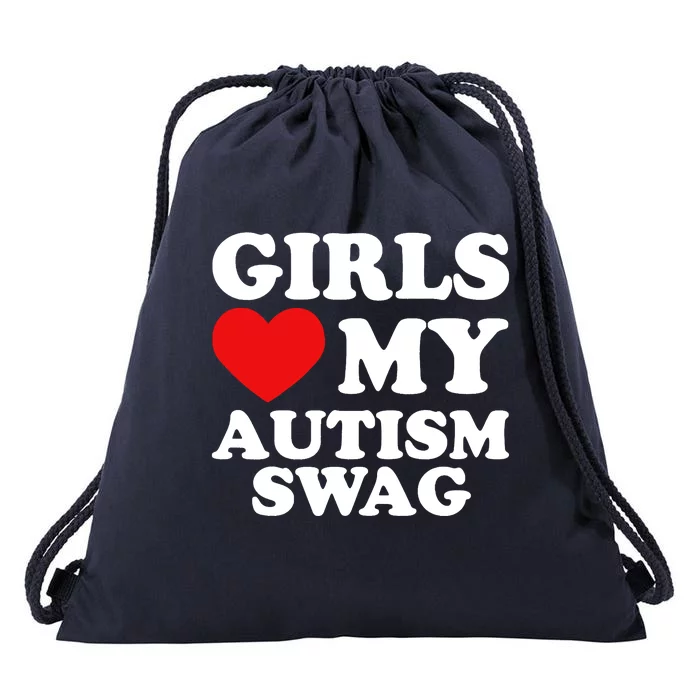 Love My Autism Swag Funny Autistic Gifts Awareness Drawstring Bag