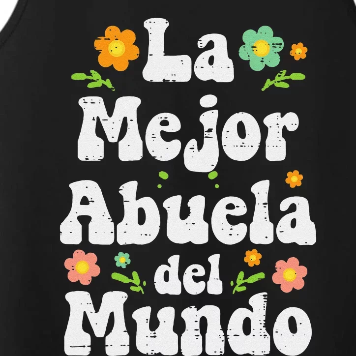 La Mejor Abuela Del Mundo Mothers Day Spanish Grandma Nana Performance Tank