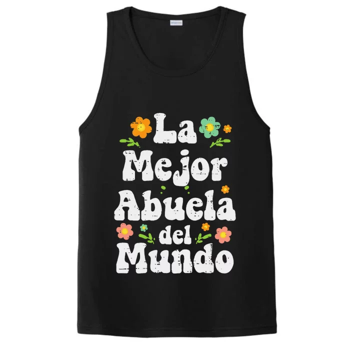 La Mejor Abuela Del Mundo Mothers Day Spanish Grandma Nana Performance Tank