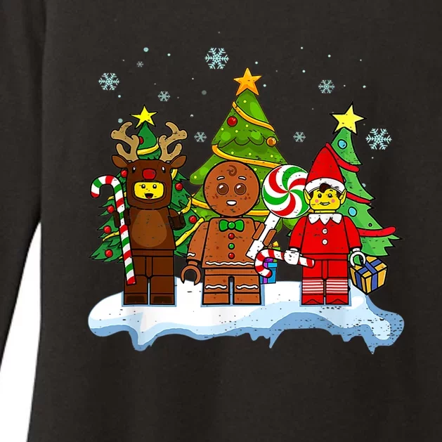 Lego Man Around The Christmas Kids Toddler Family Matching Womens CVC Long Sleeve Shirt