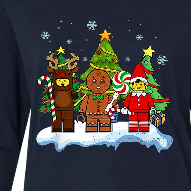 Lego Man Around The Christmas Kids Toddler Family Matching Womens Cotton Relaxed Long Sleeve T-Shirt