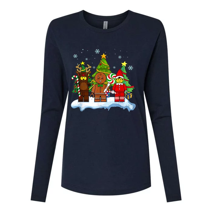 Lego Man Around The Christmas Kids Toddler Family Matching Womens Cotton Relaxed Long Sleeve T-Shirt