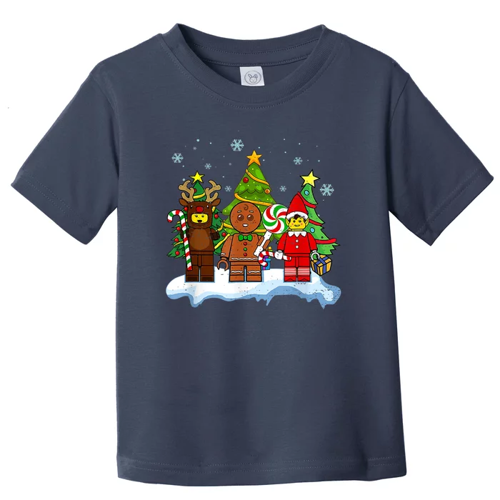 Lego Man Around The Christmas Kids Toddler Family Matching Toddler T-Shirt