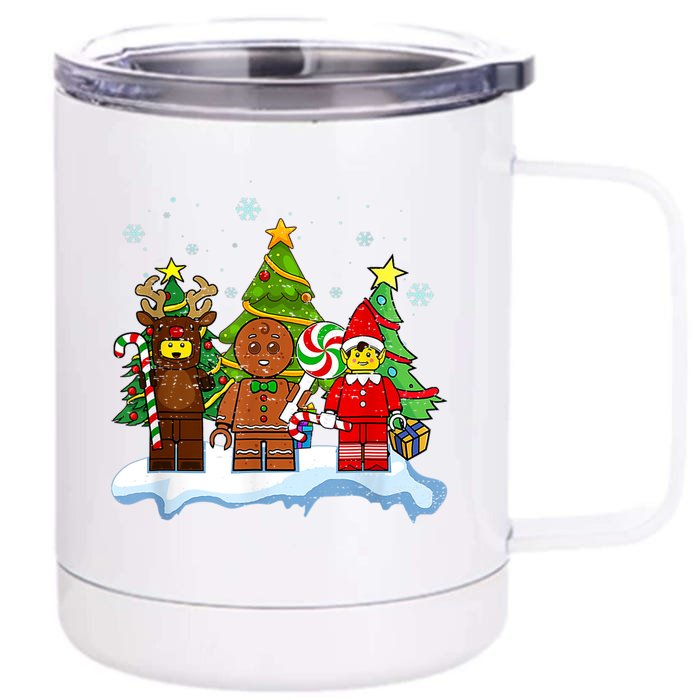 Lego Man Around The Christmas Kids Toddler Family Matching Front & Back 12oz Stainless Steel Tumbler Cup