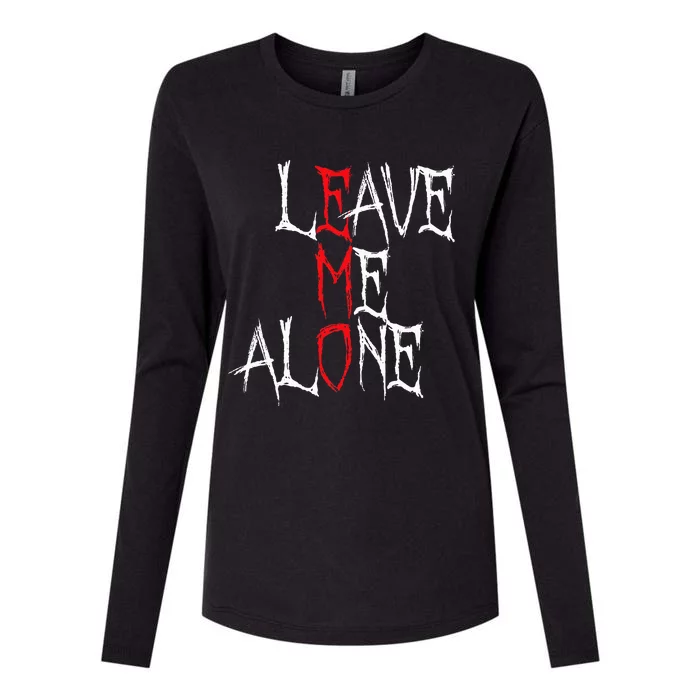 Leave Me Alone Emo Clothes Emocore Emo Music Fan Emo Womens Cotton Relaxed Long Sleeve T-Shirt