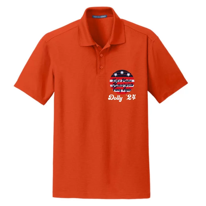 LetS Make America Fancy Again DollyS 24 Vintage Design Dry Zone Grid Performance Polo