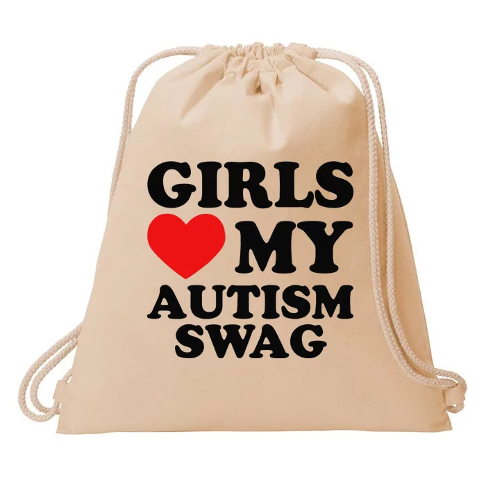 Love My Autism Swag Funny Autistic Gifts Awareness Drawstring Bag