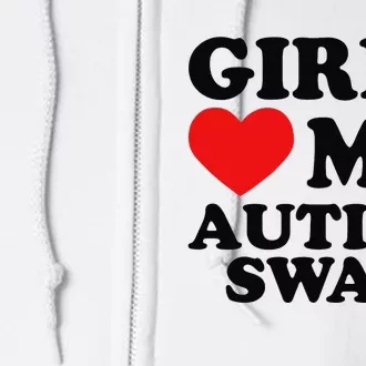 Love My Autism Swag Funny Autistic Gifts Awareness Full Zip Hoodie