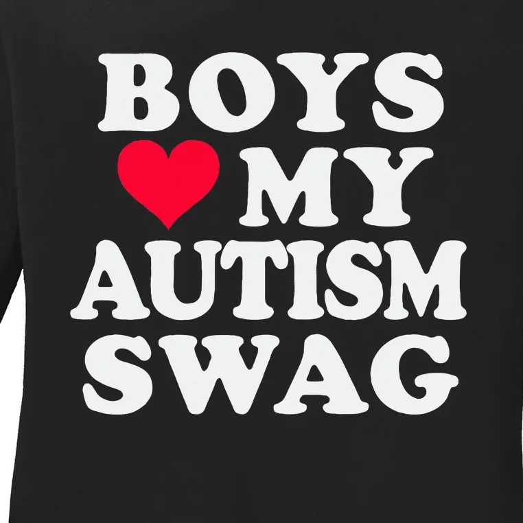 Love My Autism Swag Funny Autistic Girl Awareness Ladies Long Sleeve Shirt