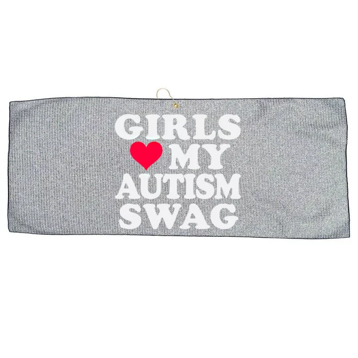 Love My Autism Swag Funny Autistic Awareness Idea Cool Gift Large Microfiber Waffle Golf Towel