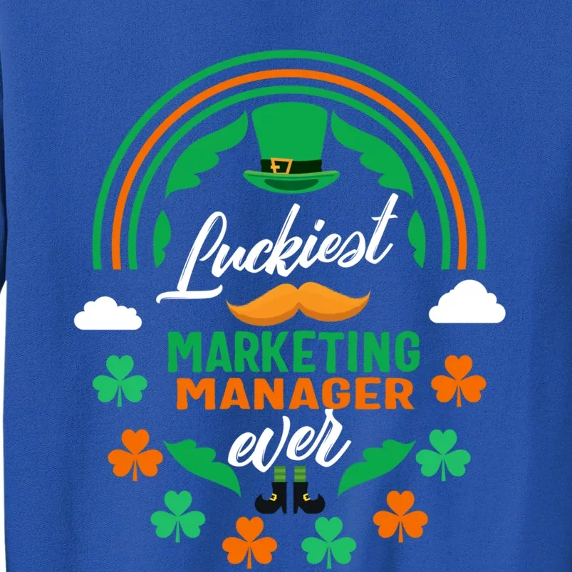 Luckiest Marketing Ager Ever Shamrock Top Hat St Patricks Gift Tall Sweatshirt