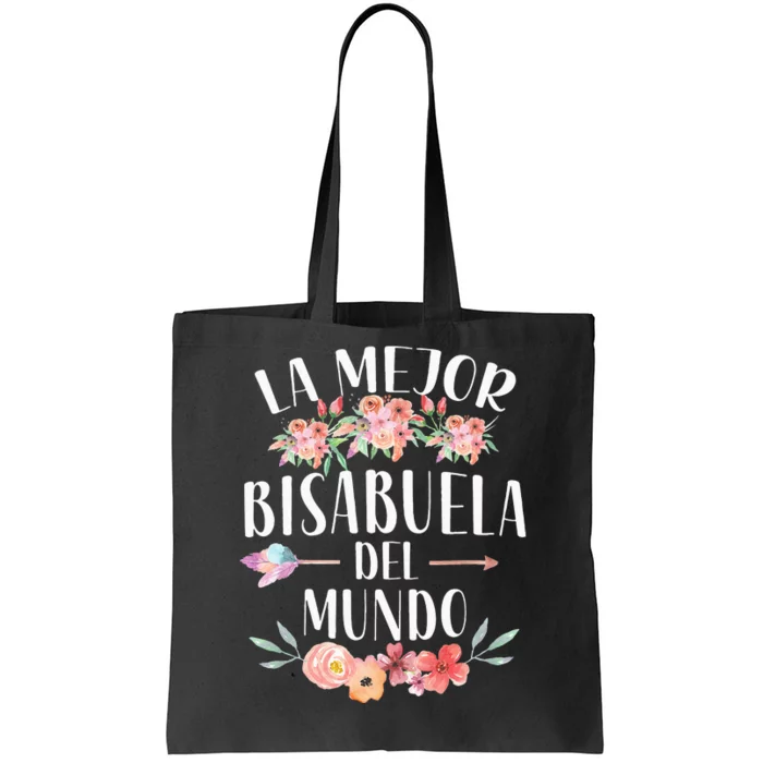 La Mejor Bisabuela Del Mundo Spanish Great Grandma Floral Tote Bag