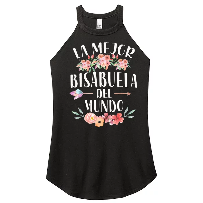 La Mejor Bisabuela Del Mundo Spanish Great Grandma Floral Women’s Perfect Tri Rocker Tank