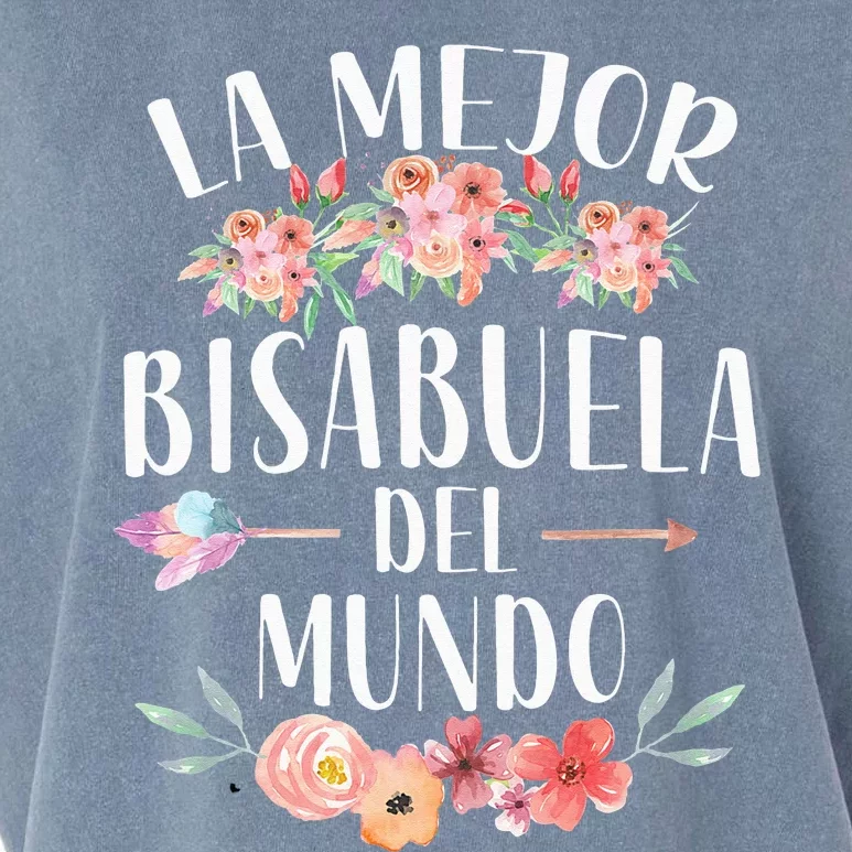 La Mejor Bisabuela Del Mundo Spanish Great Grandma Floral Garment-Dyed Women's Muscle Tee