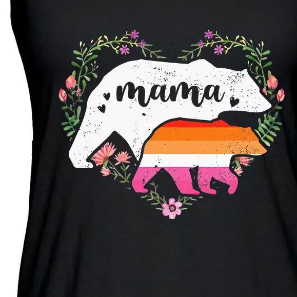 LGBTQ Mama Bear Lesbian Pride Equal Rights Rainbow Ladies Essential Flowy Tank