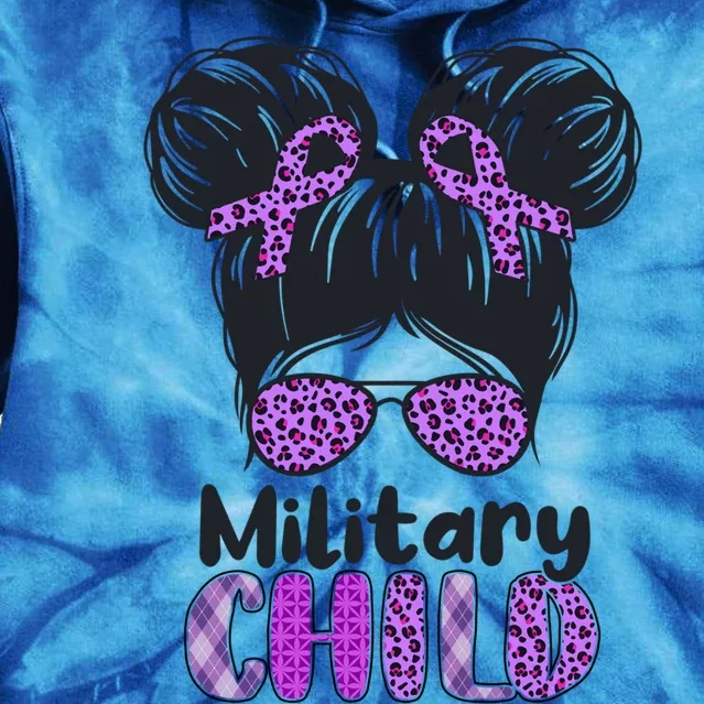 Leopard Messy Bun Military Military Month Gift Tie Dye Hoodie