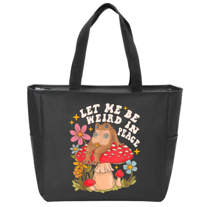 Let Me Be Weird In Peace Cute Frog Zip Tote Bag