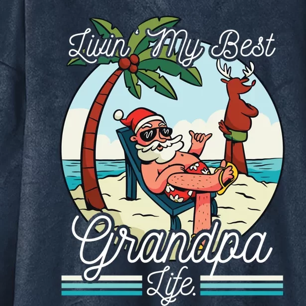 Living My Best Grandpa Life Cool Gift Hooded Wearable Blanket