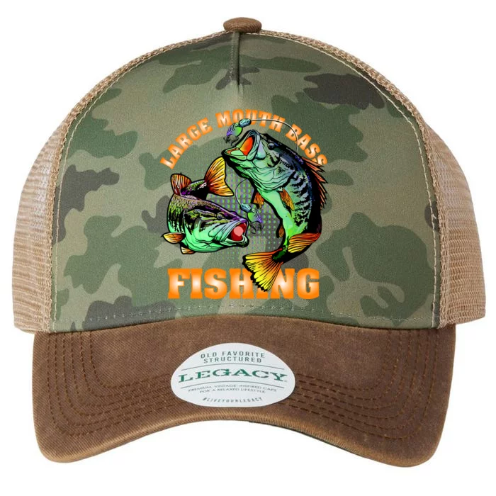 Large Mouth Bass In Action Fishing Legacy Tie Dye Trucker Hat