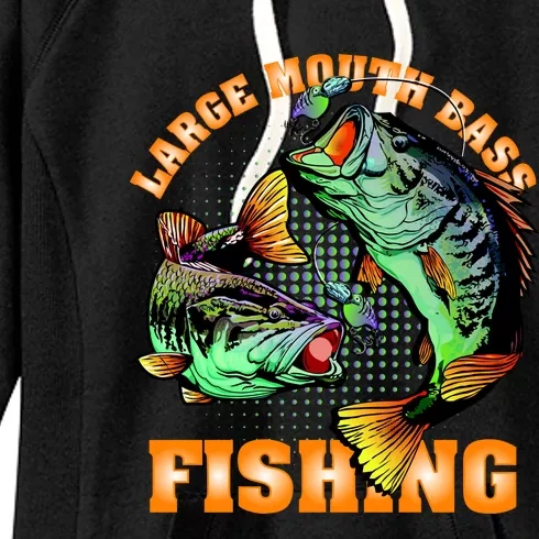 Large Mouth Bass In Action Fishing Women's Fleece Hoodie