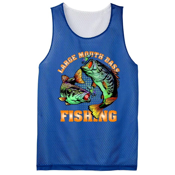 Large Mouth Bass In Action Fishing Mesh Reversible Basketball Jersey Tank