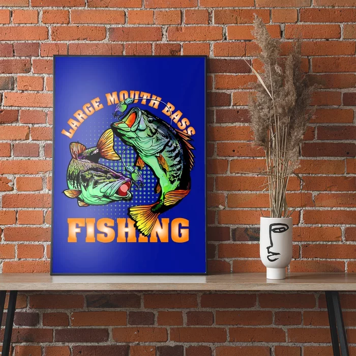 Large Mouth Bass In Action Fishing Poster