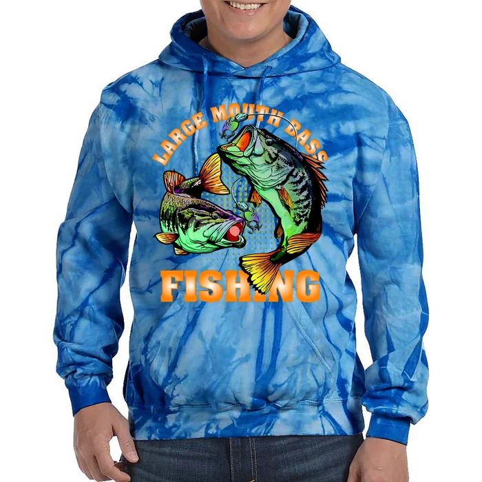 Large Mouth Bass In Action Fishing Tie Dye Hoodie