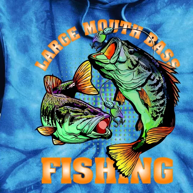 Large Mouth Bass In Action Fishing Tie Dye Hoodie