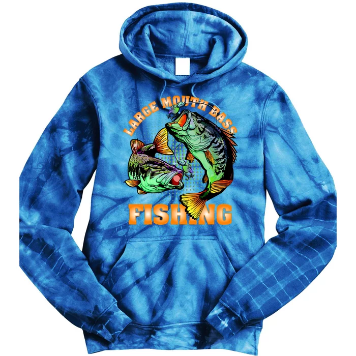 Large Mouth Bass In Action Fishing Tie Dye Hoodie