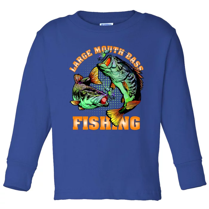 Large Mouth Bass In Action Fishing Toddler Long Sleeve Shirt