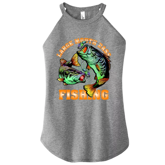 Large Mouth Bass In Action Fishing Women’s Perfect Tri Rocker Tank