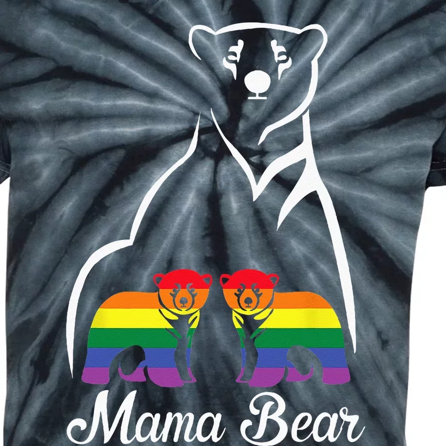 LGBT Mama Bear Pride Mom Rainbow Kids Tie-Dye T-Shirt